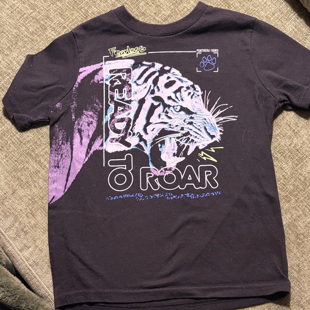 Panthera Kids 'Ready to Roar' Tiger Tee - Black and Purple